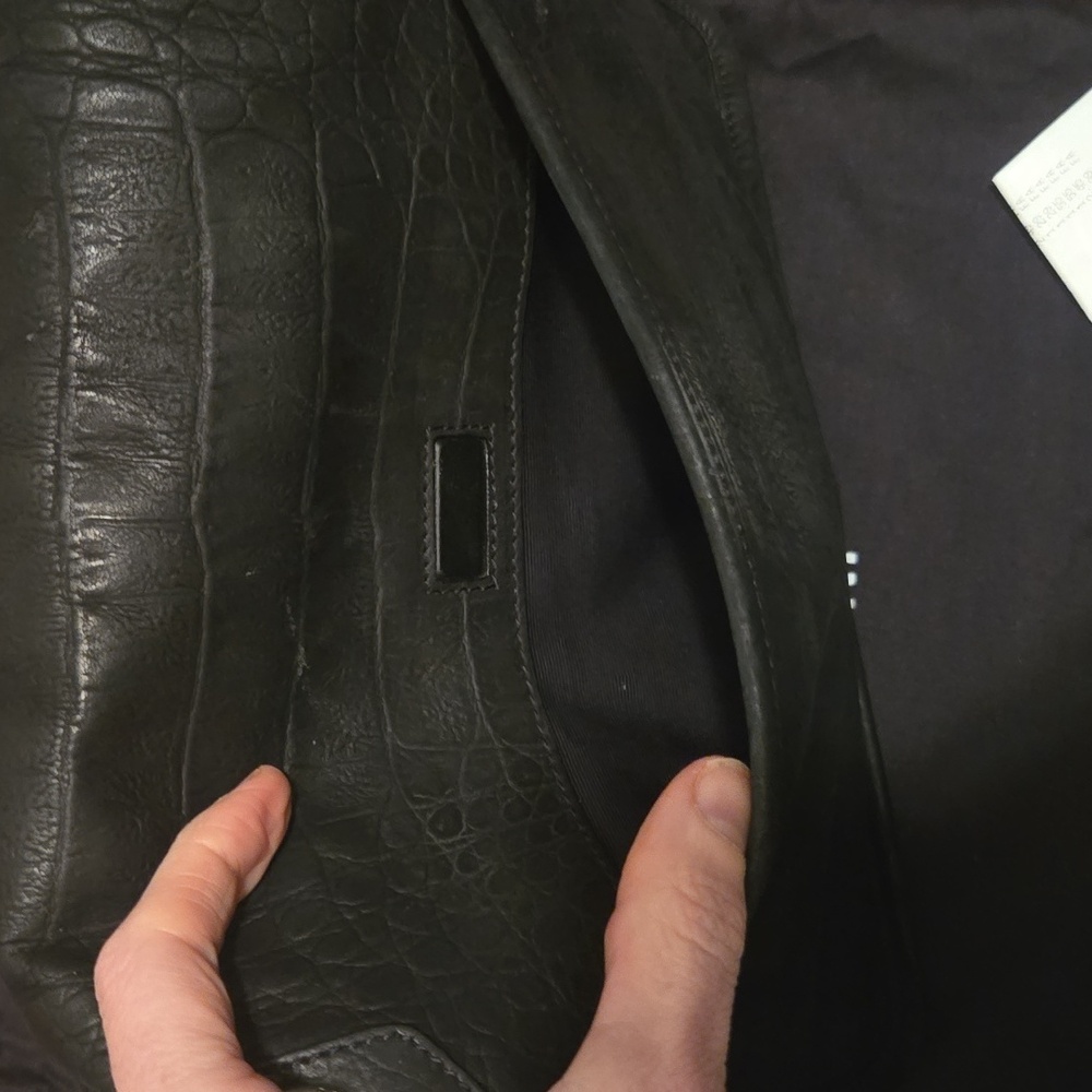 Saint Laurent Black Croc Embossed Nubuck Medium Niki Bag - Picture 6 of 11